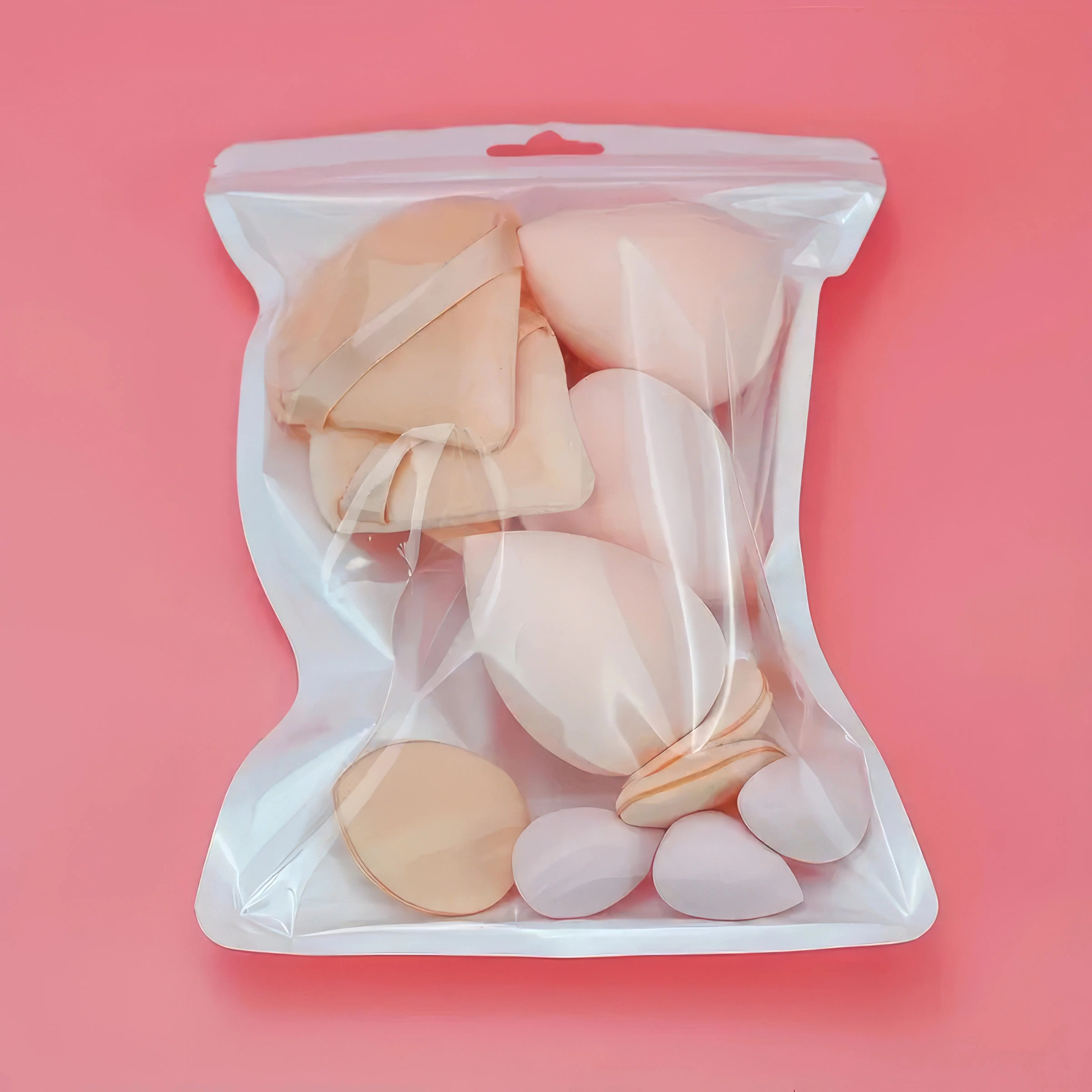 1 Set of Beauty Egg Set with Beige Tone and Various Shape Combinations, Suitable for Setting Makeup and Grooming