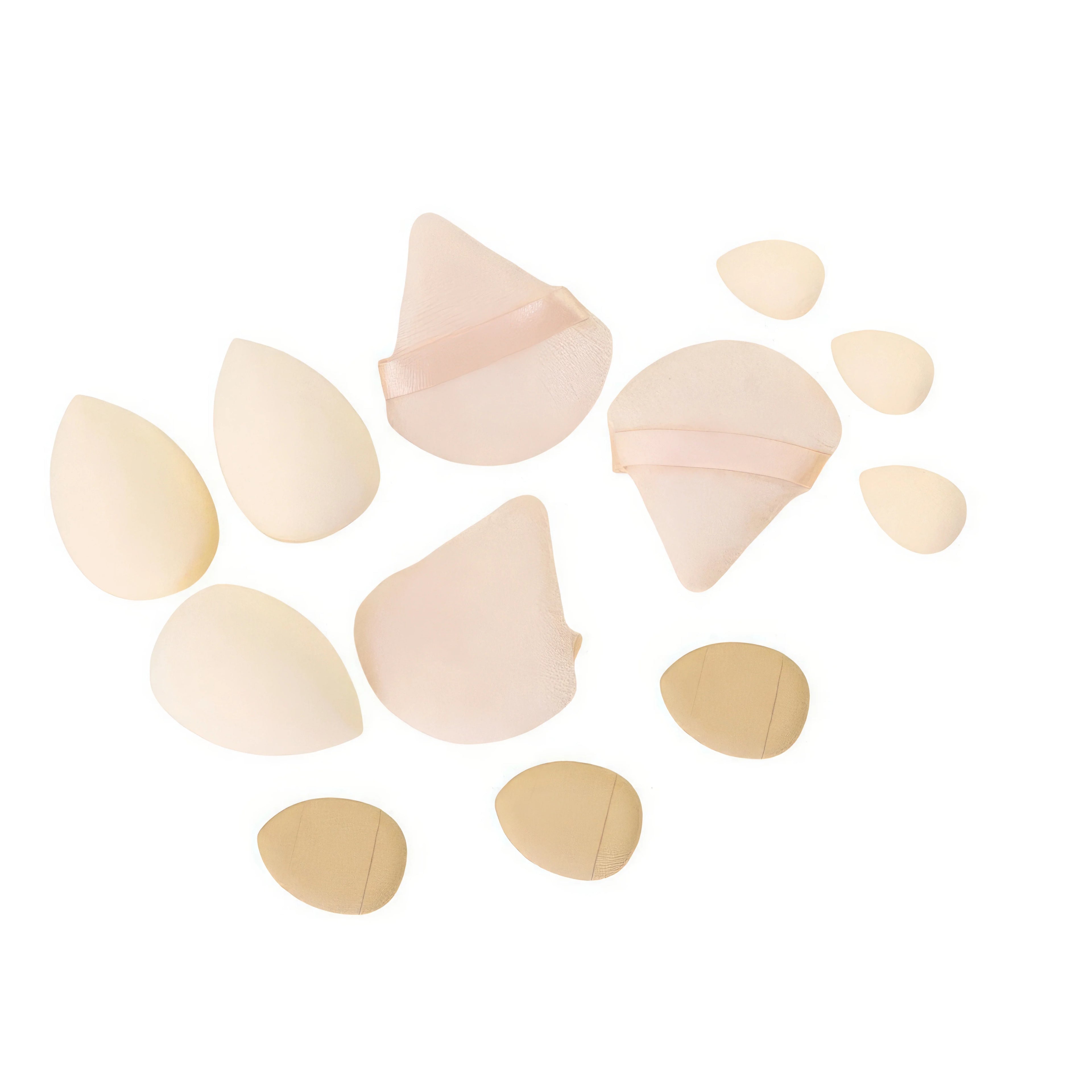 1 Set of Beauty Egg Set with Beige Tone and Various Shape Combinations, Suitable for Setting Makeup and Grooming