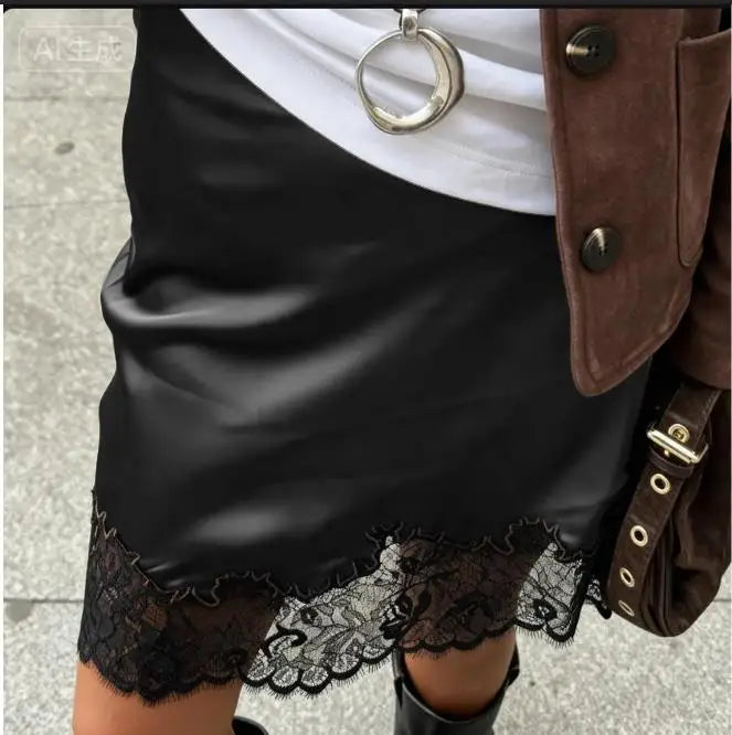 Lace Trimmed Mini Skirt