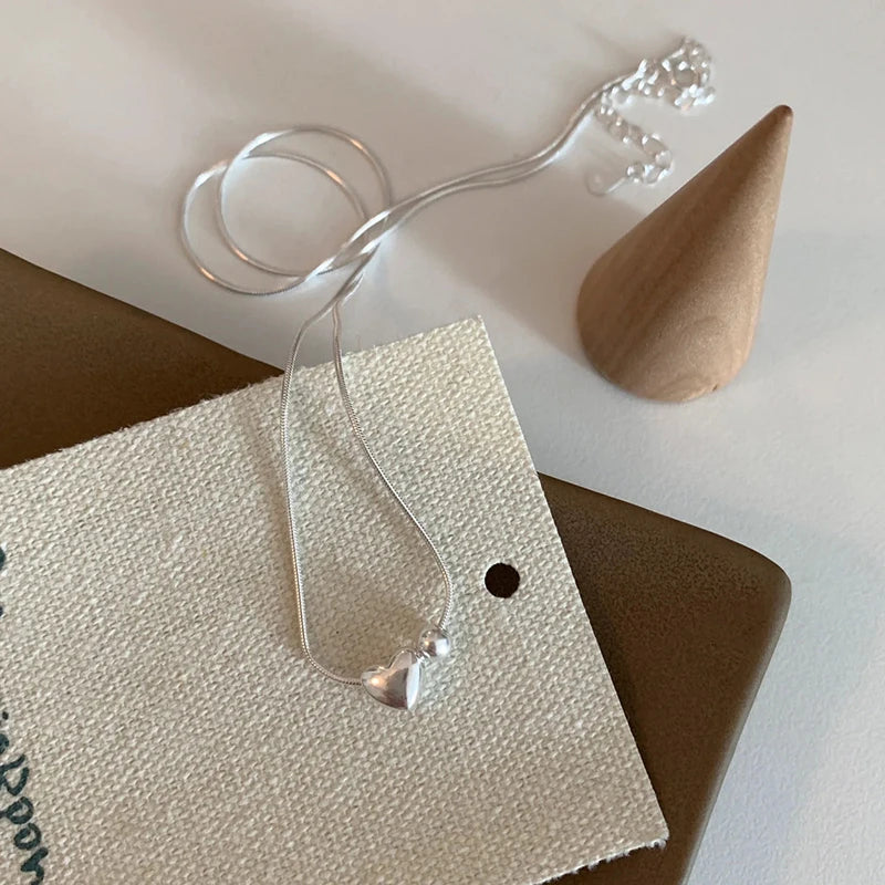 New 925 Sterling Silver Heart Necklace