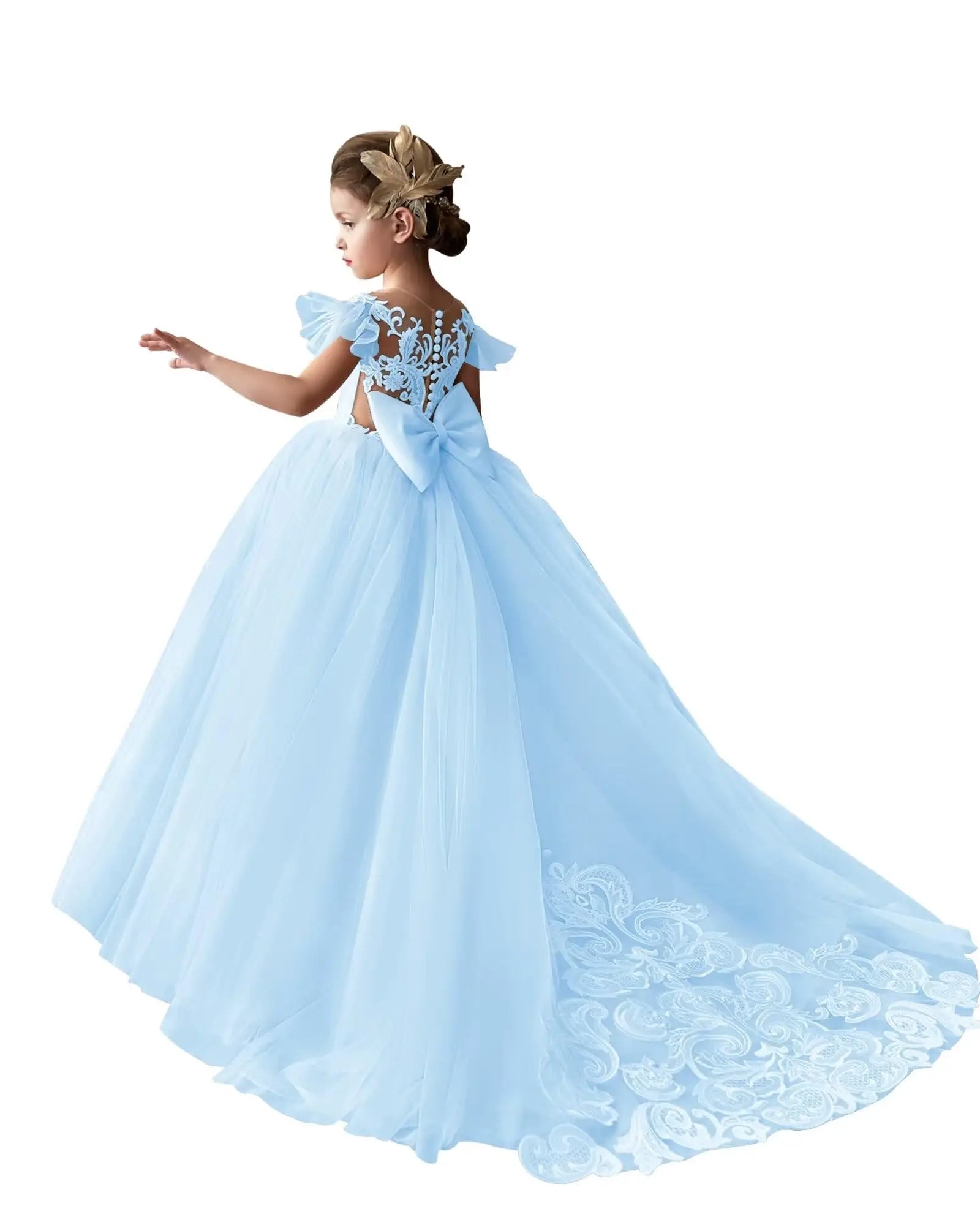 Flower Long Lace Princess Dress