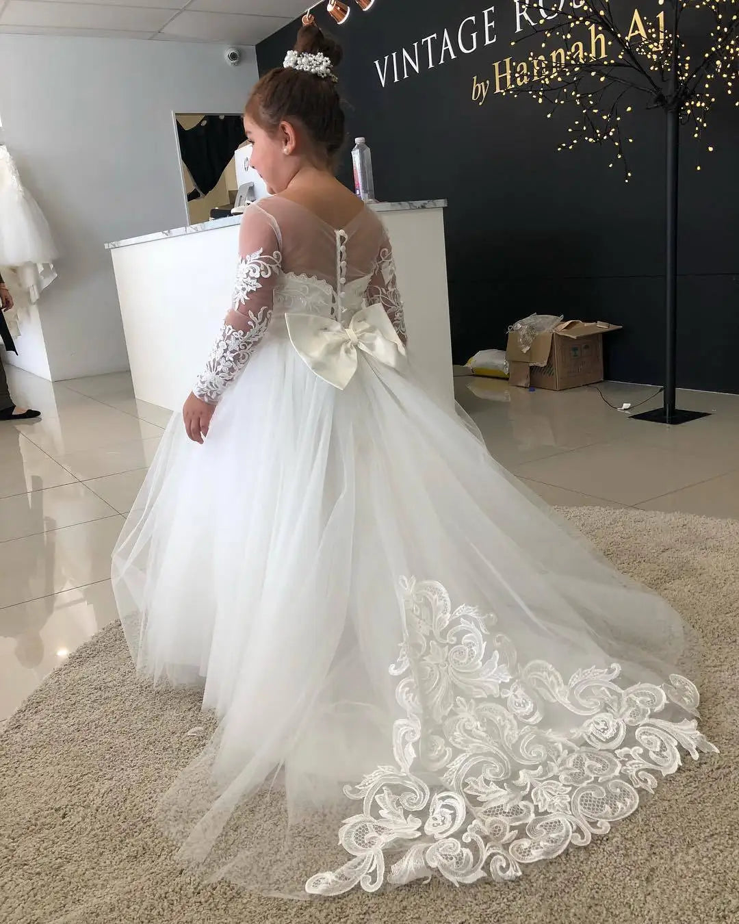 Flower Long Lace Princess Dress