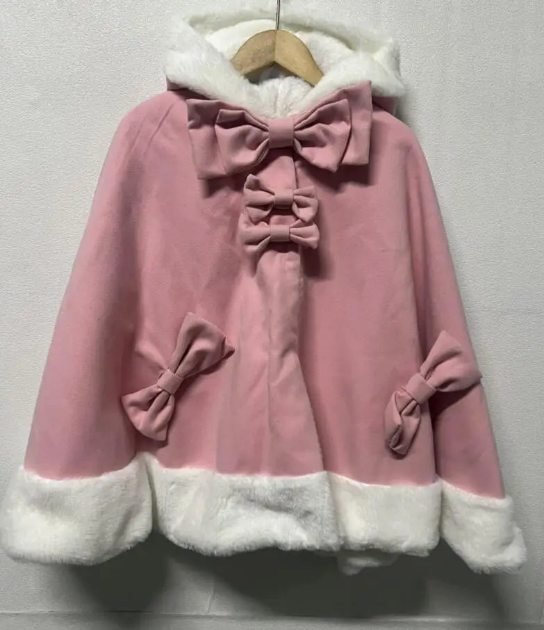 Furry Patchwork Loose Cute Hooded Jacket