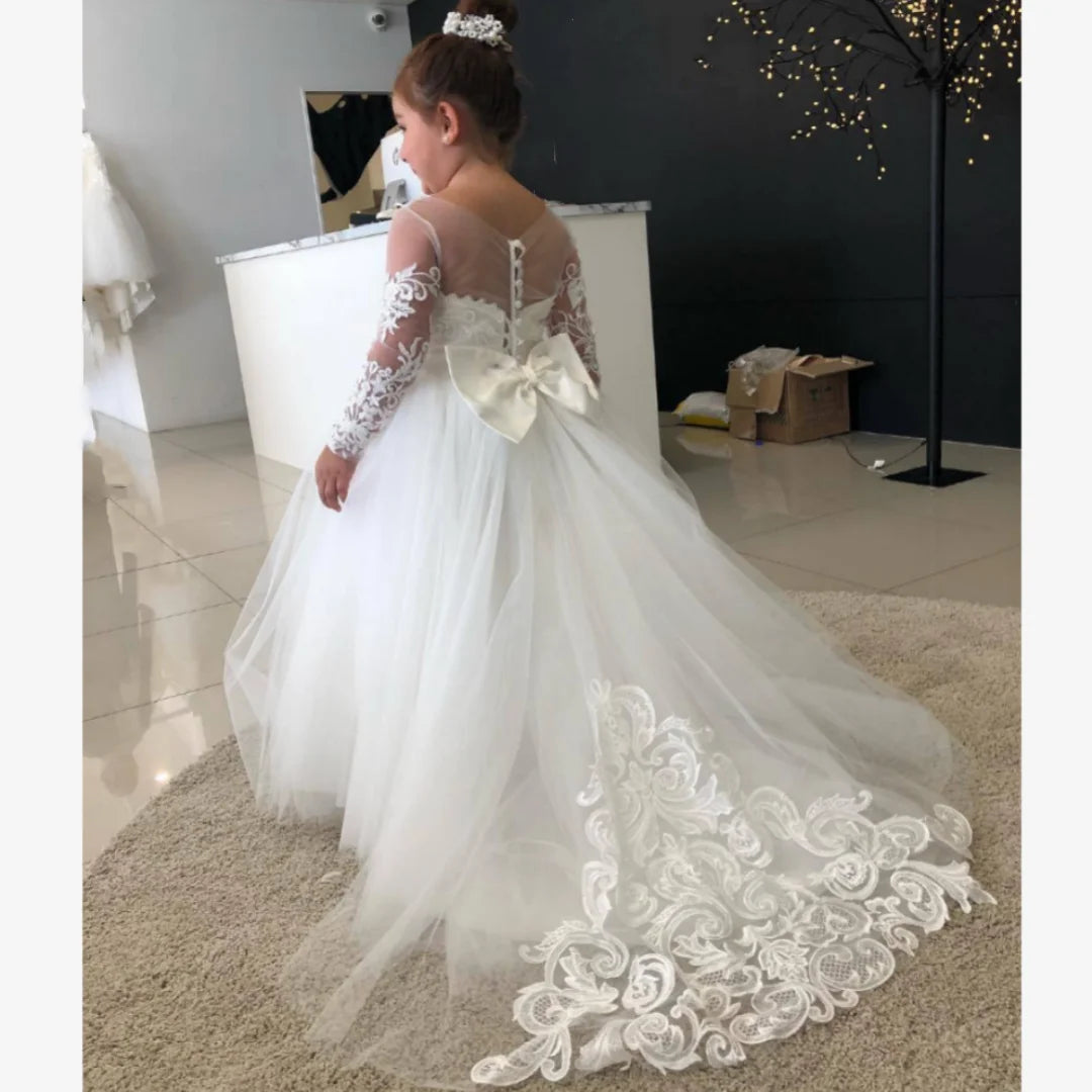 Flower Long Lace Princess Dress