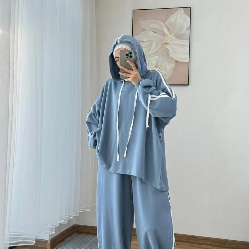 Sporty Stripe Outfits Tracksuit