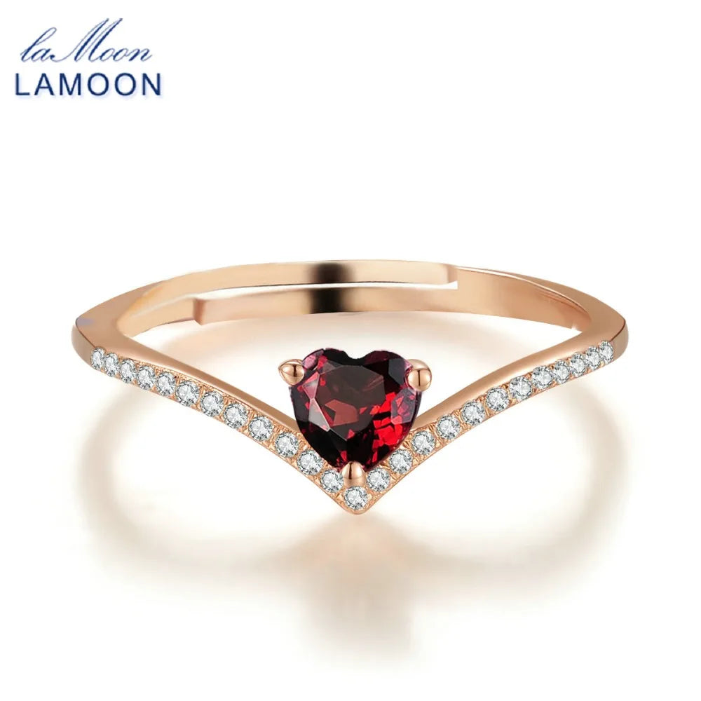 Natural Red Garnet Ring