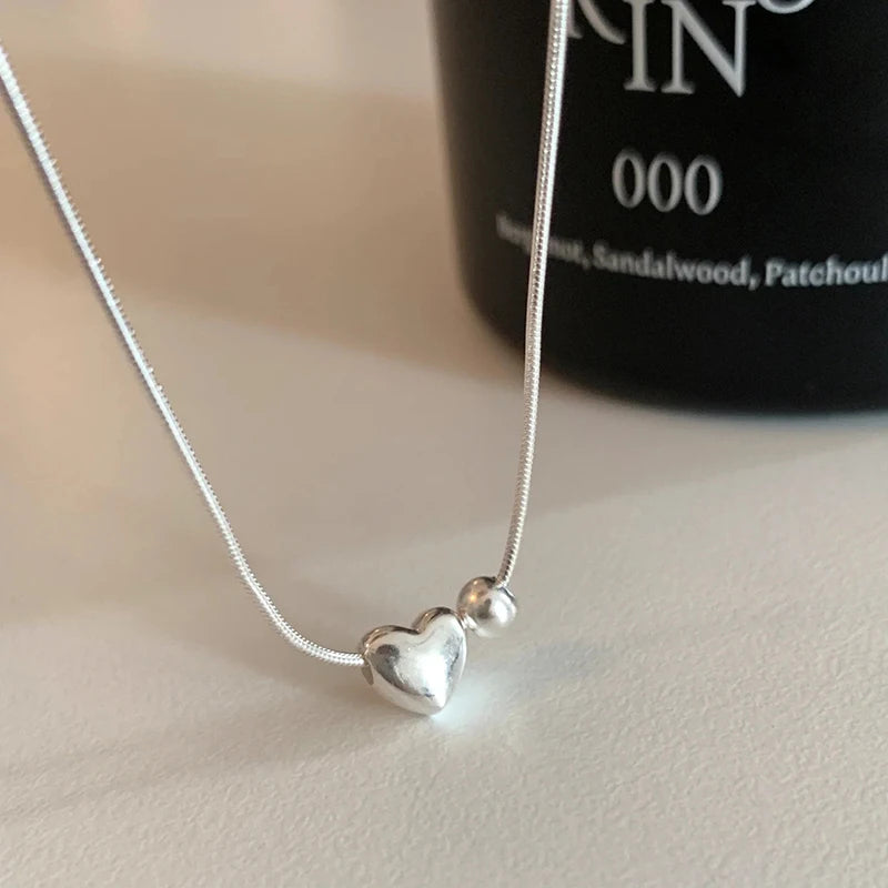 New 925 Sterling Silver Heart Necklace