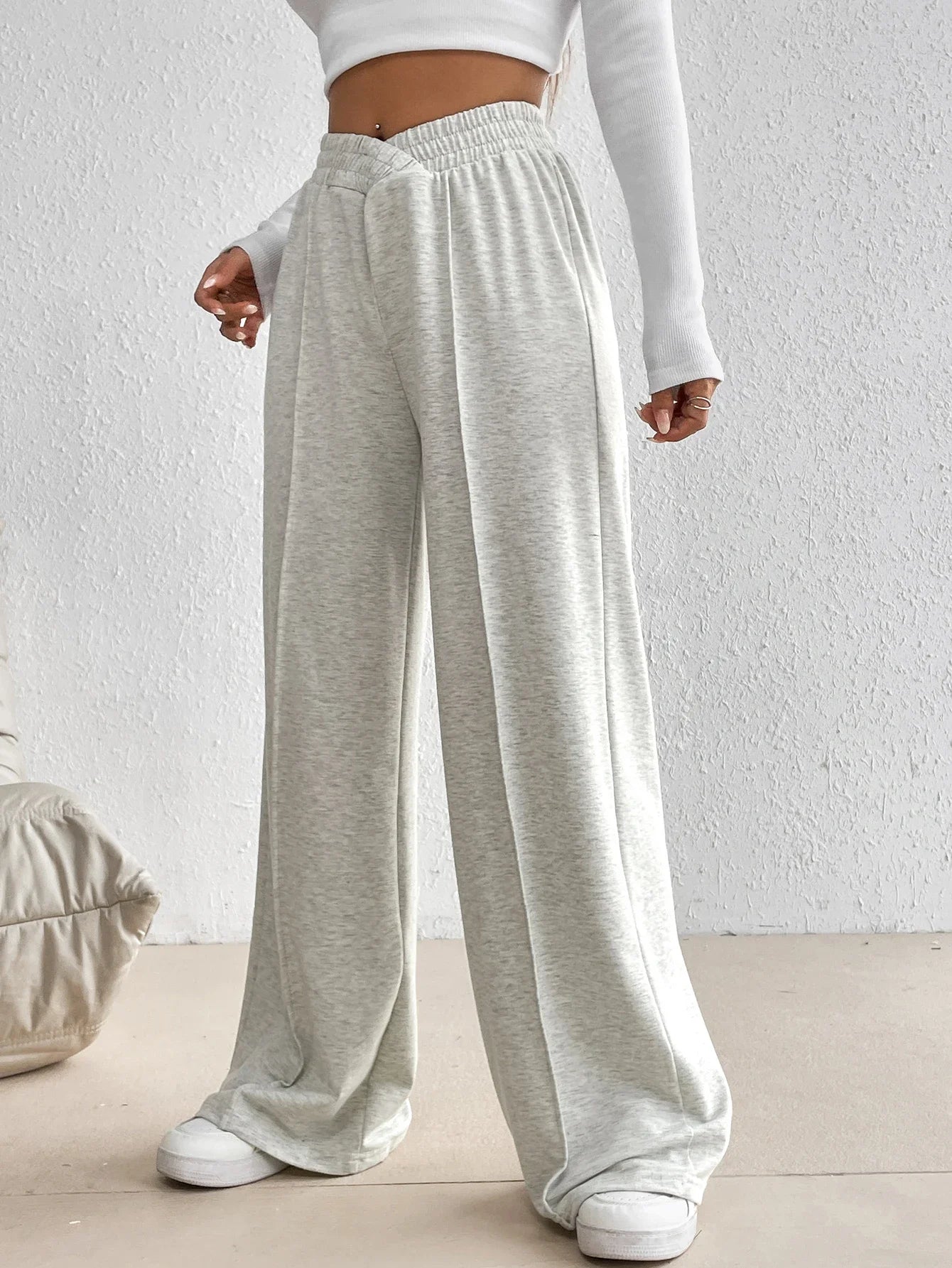 Asymmetric Wide Leg Sweatpants