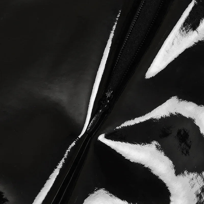 PU Leather Pleated Skirt