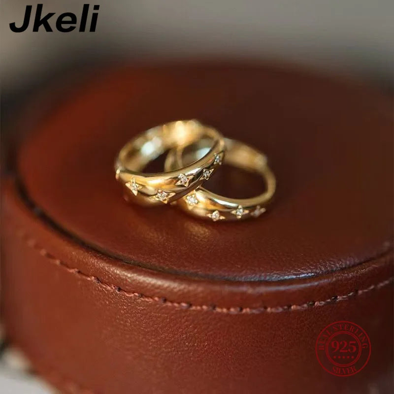 S925 Sterling Silver 18K Gold Plated Star Ear Cuff