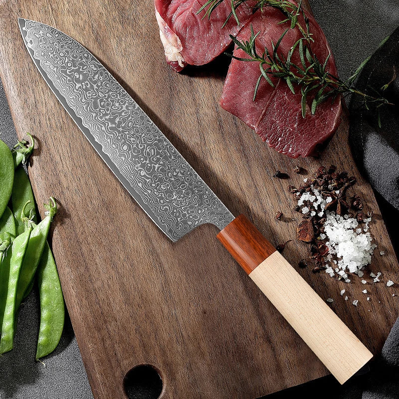 1-7PCS 67 Layer Damascus Steel Knife