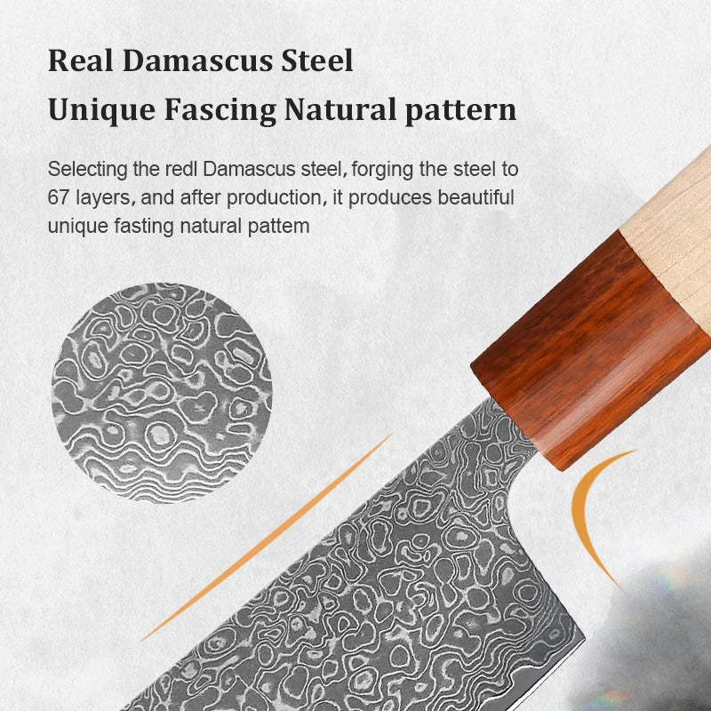 1-7PCS 67 Layer Damascus Steel Knife