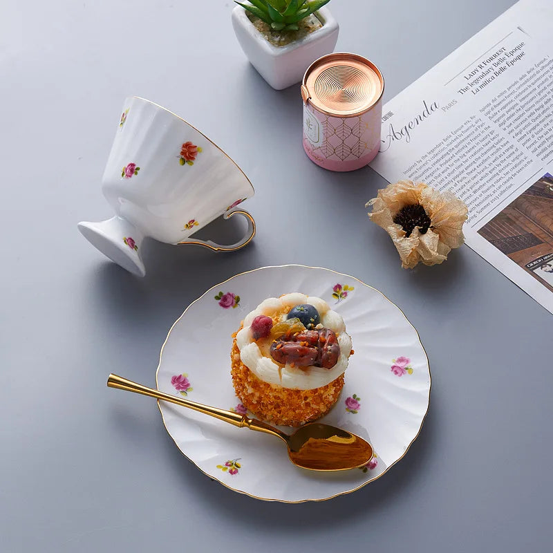 200ML Ceramic Black Tea Mug Saucer