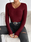 Slim Fit V-Neck Knitted Jumper