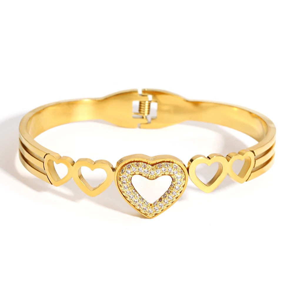 Rhinestones Bracelet with White Shell