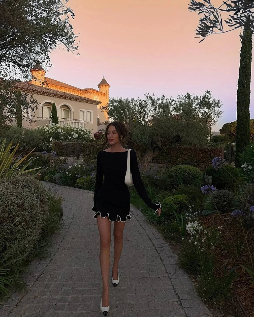 Pleated Ruffled Mini Dress