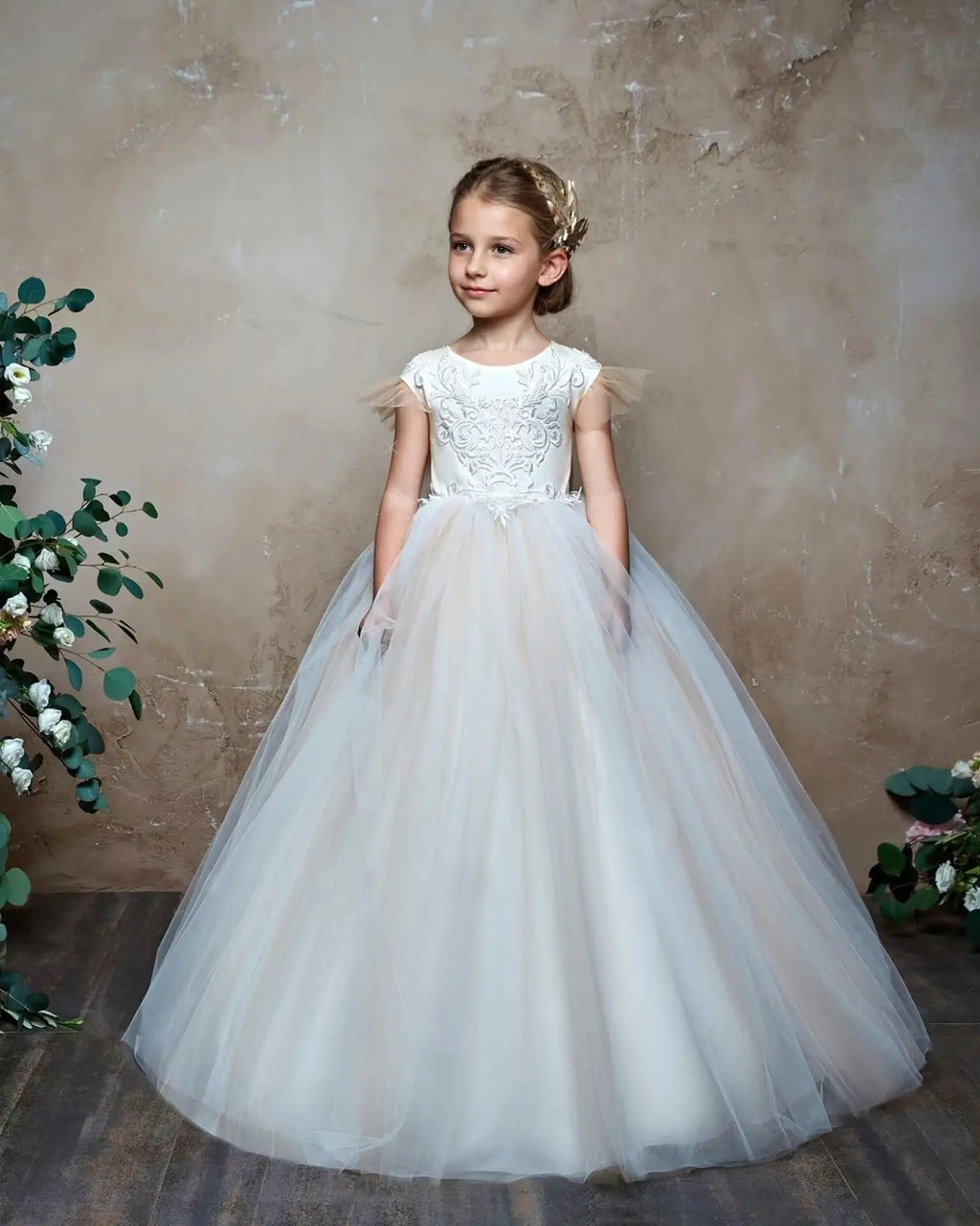 Flower Long Lace Princess Dress