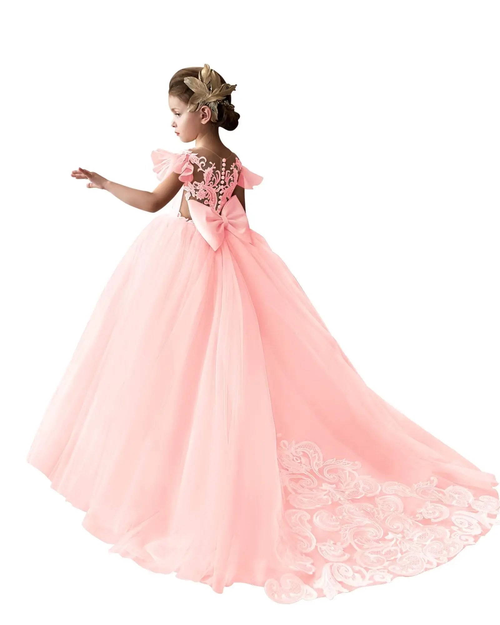 Flower Long Lace Princess Dress